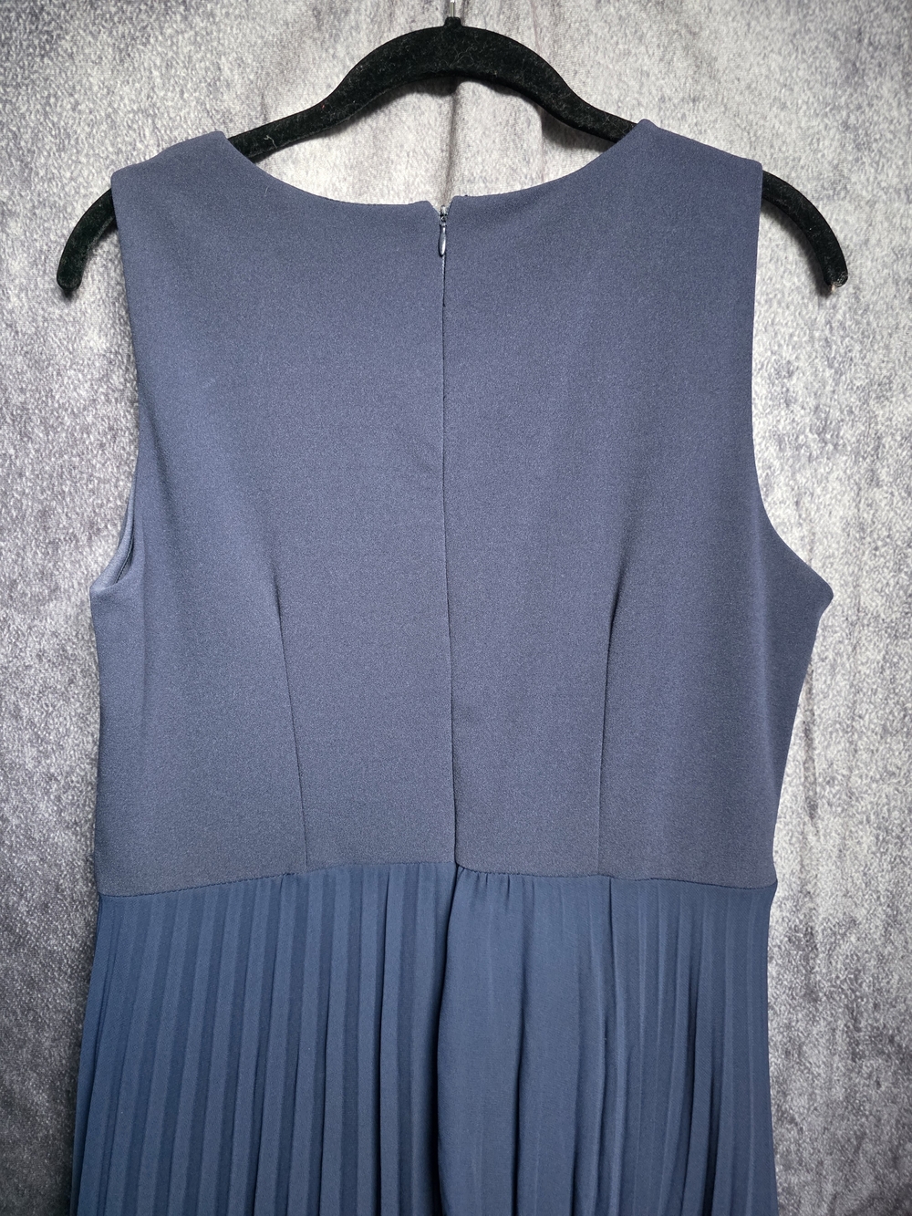 Shelby & Palmer 12P Navy Blue Pleated Midi Dress Sleeveless Petite